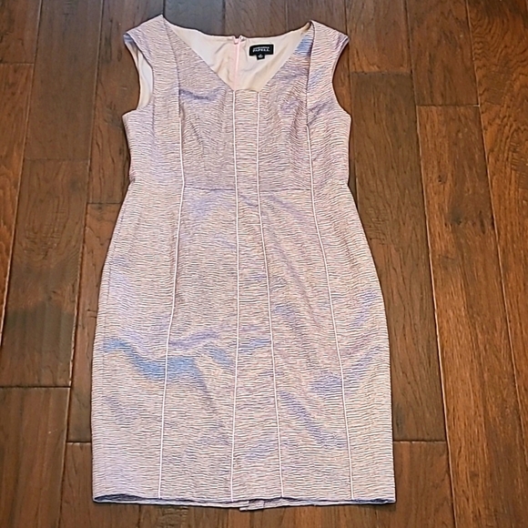 Adrianna Papell pink metallic textured sleeveless dress size 14 - Picture 1 of 10